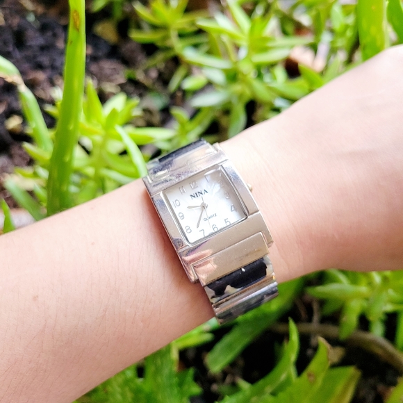 Classic Nina Mother of Pearl Tortoise Shell Cuff Watch - Picture 2 of 12